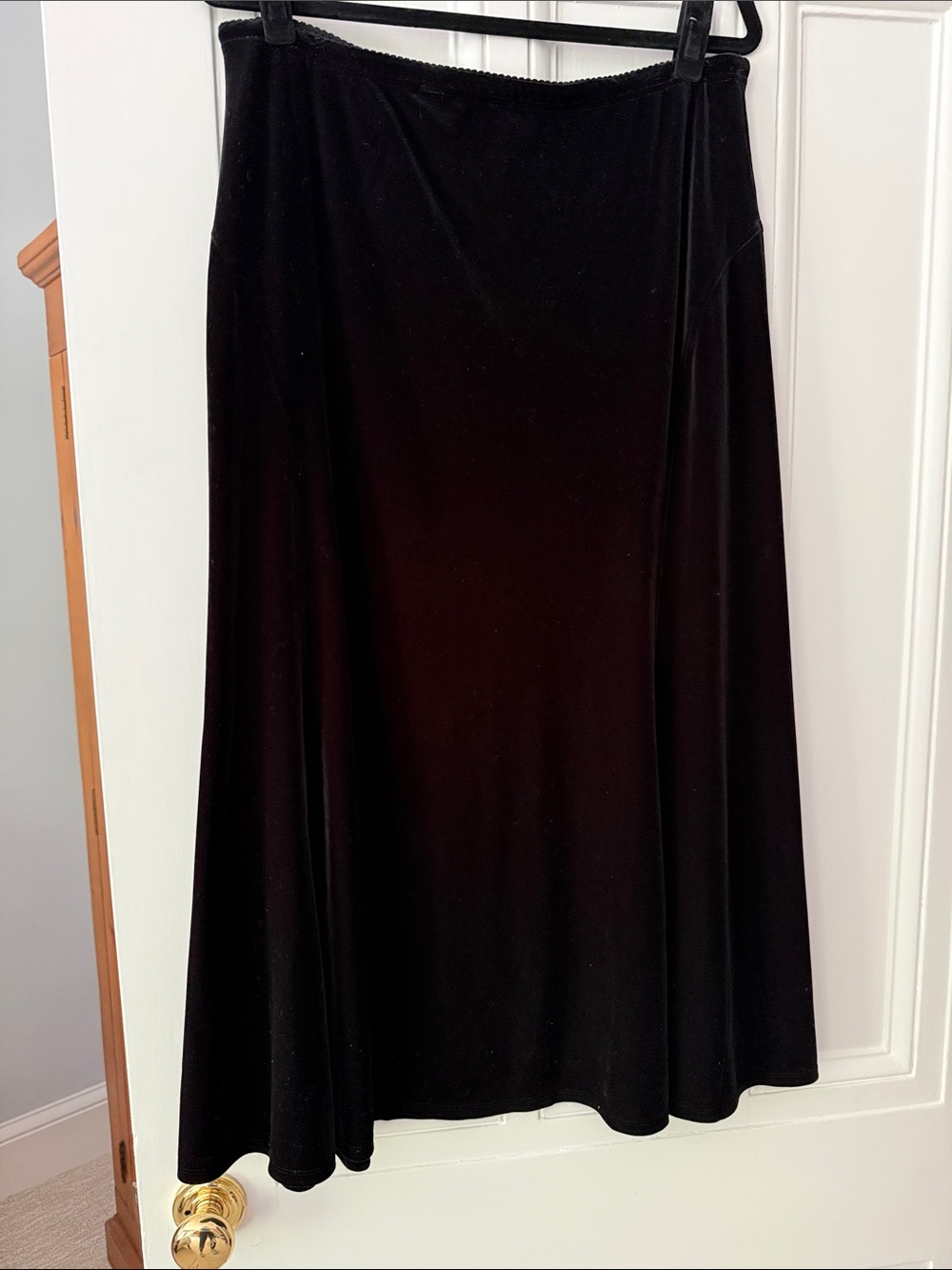 NWT J. Jill Black Velvet A-Line Maxi Skirt